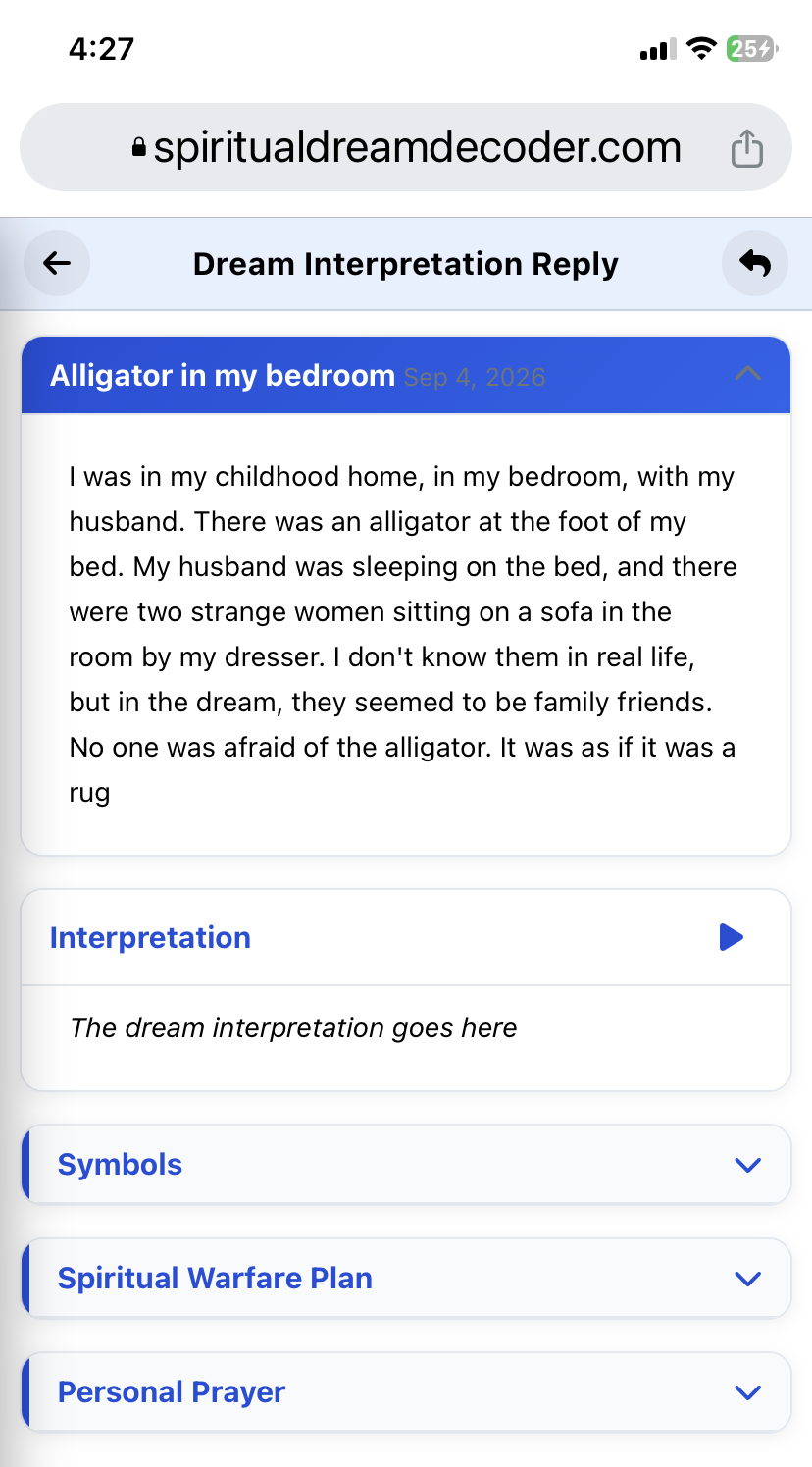 Example of what the interpretation screen looks like